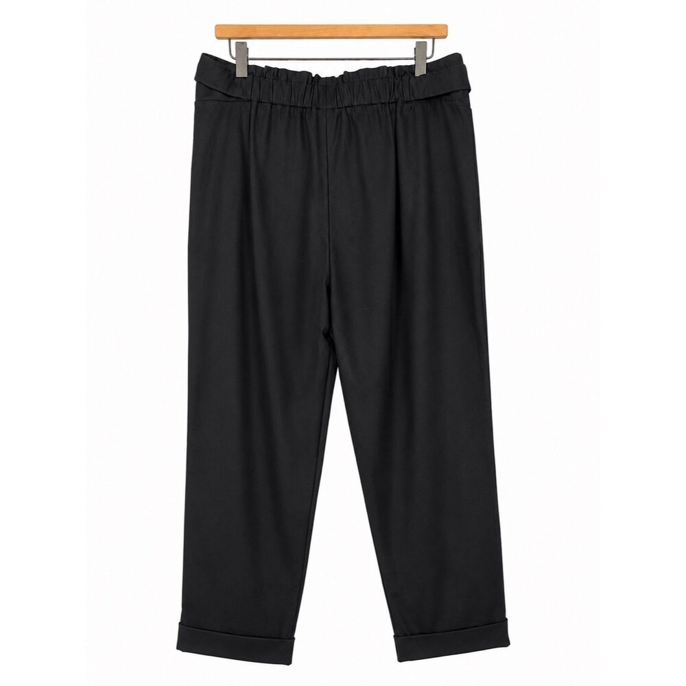 NWT Laundry by Shelli Segal Black Pleated Ankle Pants Cuffed Hem Size 8 - Picture 5 of 9
